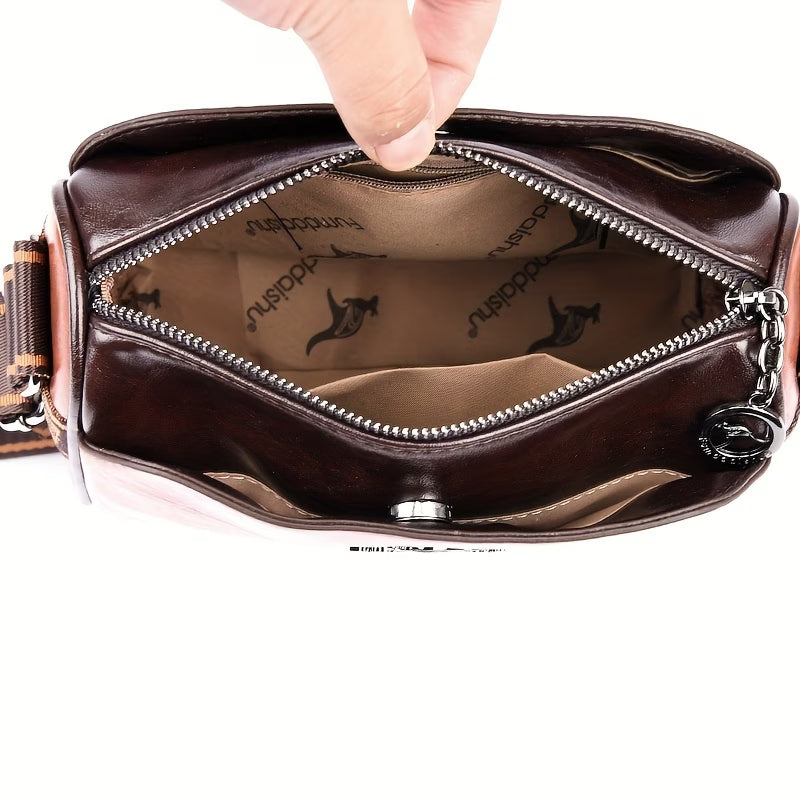 Sac bandoulière vintage effet cuir ciré
