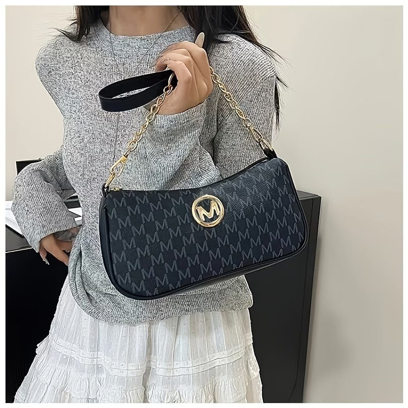 Sac vintage imprimé à bandoulière chaîne