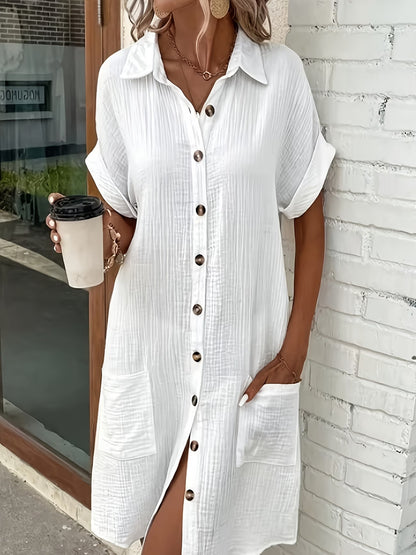 Robe Chemise Fluide à Boutons