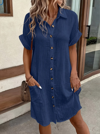 Robe Chemise Fluide à Boutons