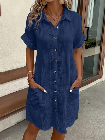Robe Chemise Fluide à Boutons