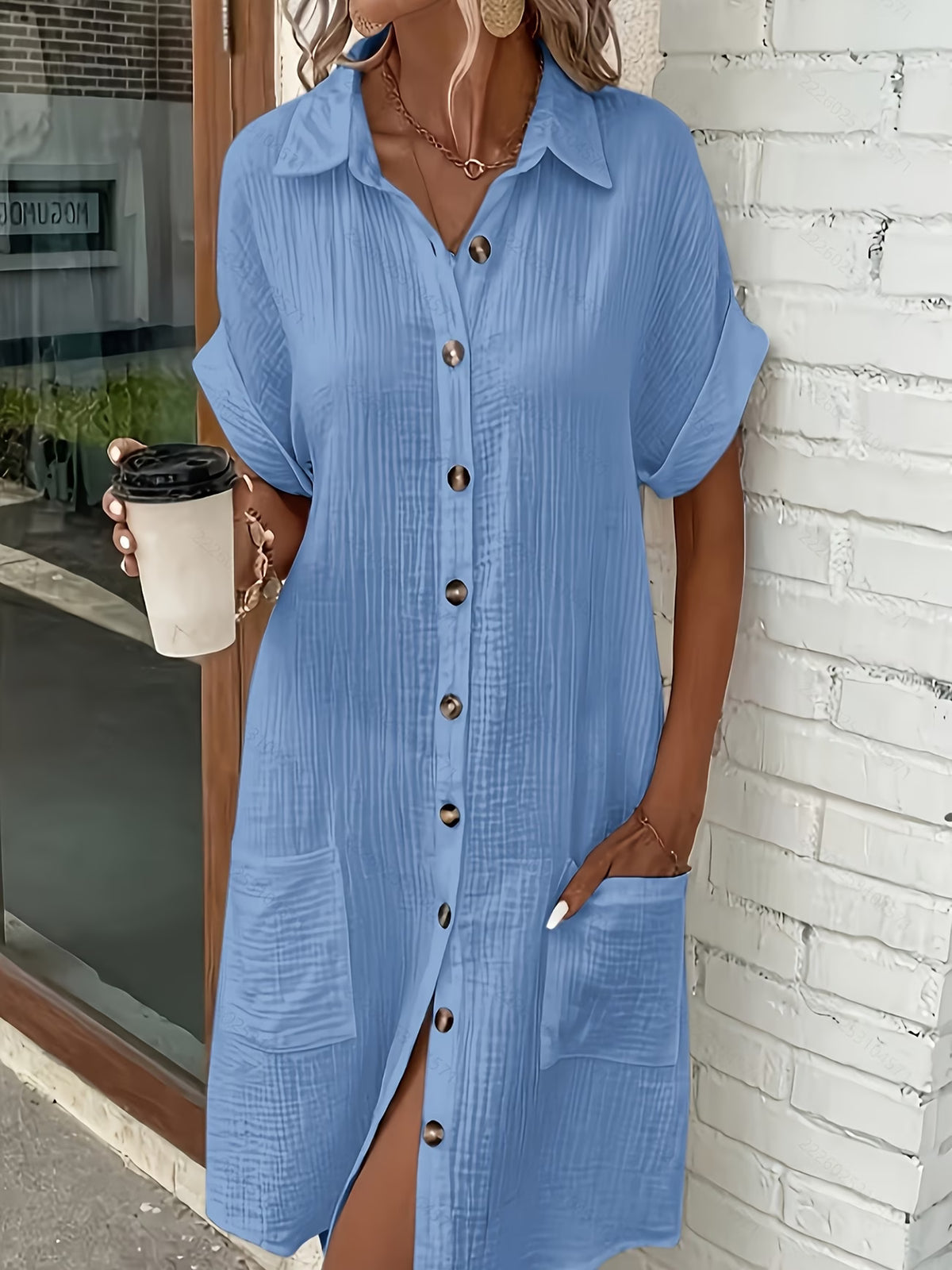 Robe Chemise Fluide à Boutons
