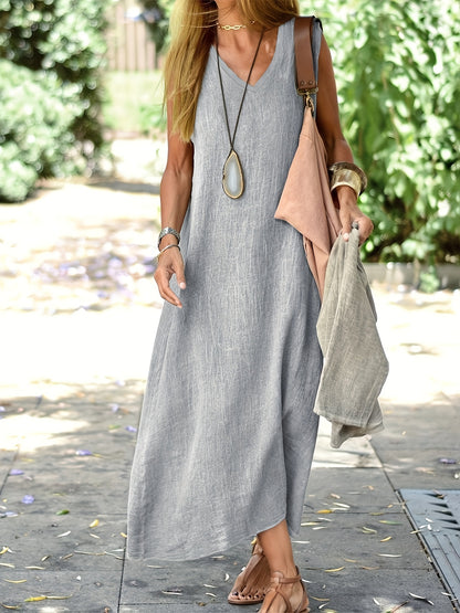 Robe Longue Fluide à Col V