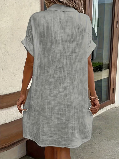 Robe Chemise Fluide à Boutons