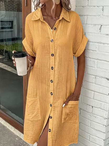 Robe Chemise Fluide à Boutons
