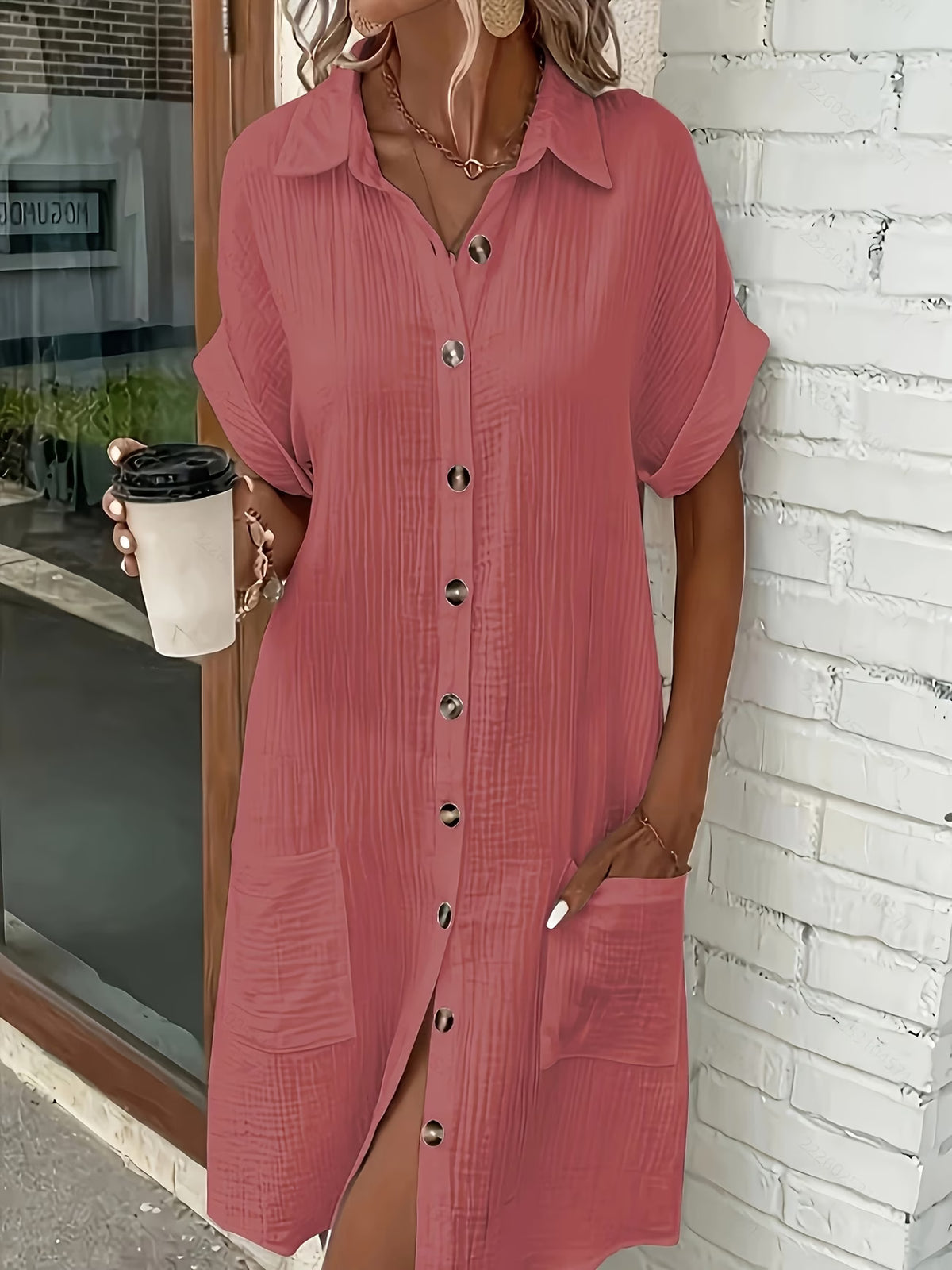 Robe Chemise Fluide à Boutons