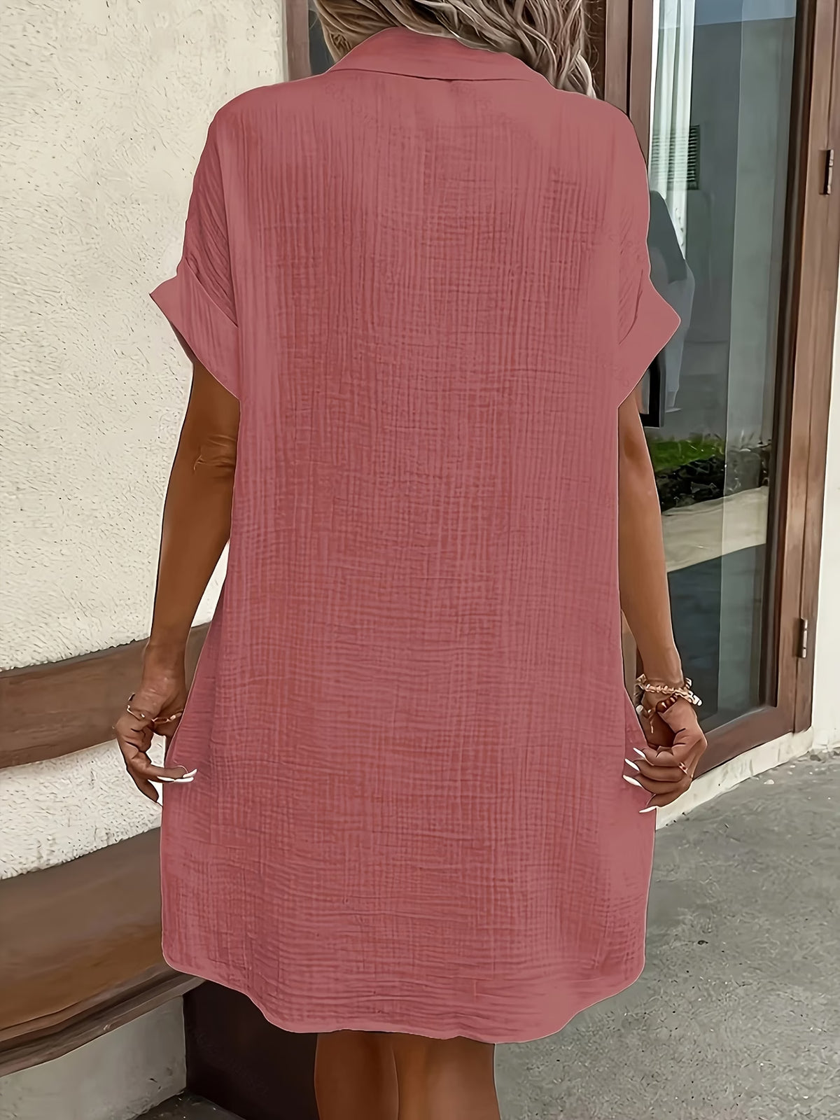 Robe Chemise Fluide à Boutons