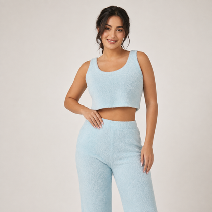 Ensemble 3 Pièces en Maille Douce – Cardigan, Top & Pantalon Large