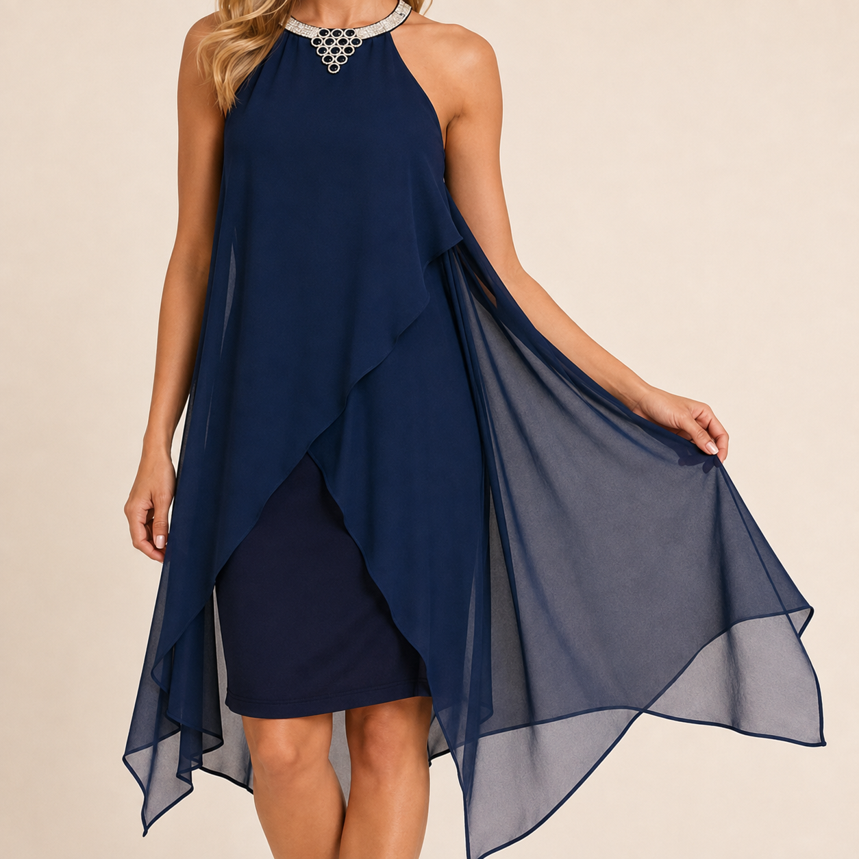 Robe Satinée Dos Nu à Bretelles Fines